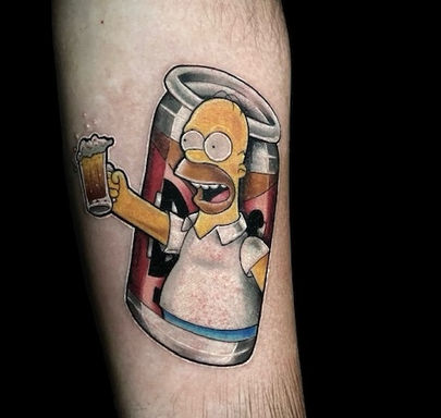 Homer Simpson Colour Tattoo