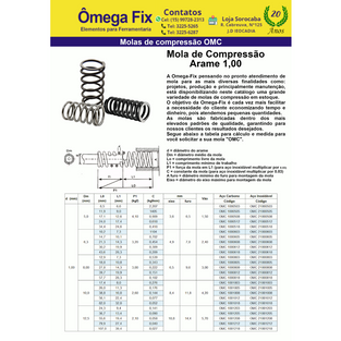 mola compressão arame 1,00
catalogo mola compressão
catalogo mola compressão spec
mola compressão inox
tabela mola compressão 