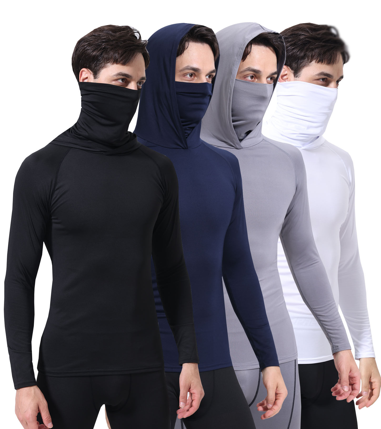 Camisa de Pesca Masculina com Capuz e Manga Longa, Proteção Solar UV UPF 50+, 