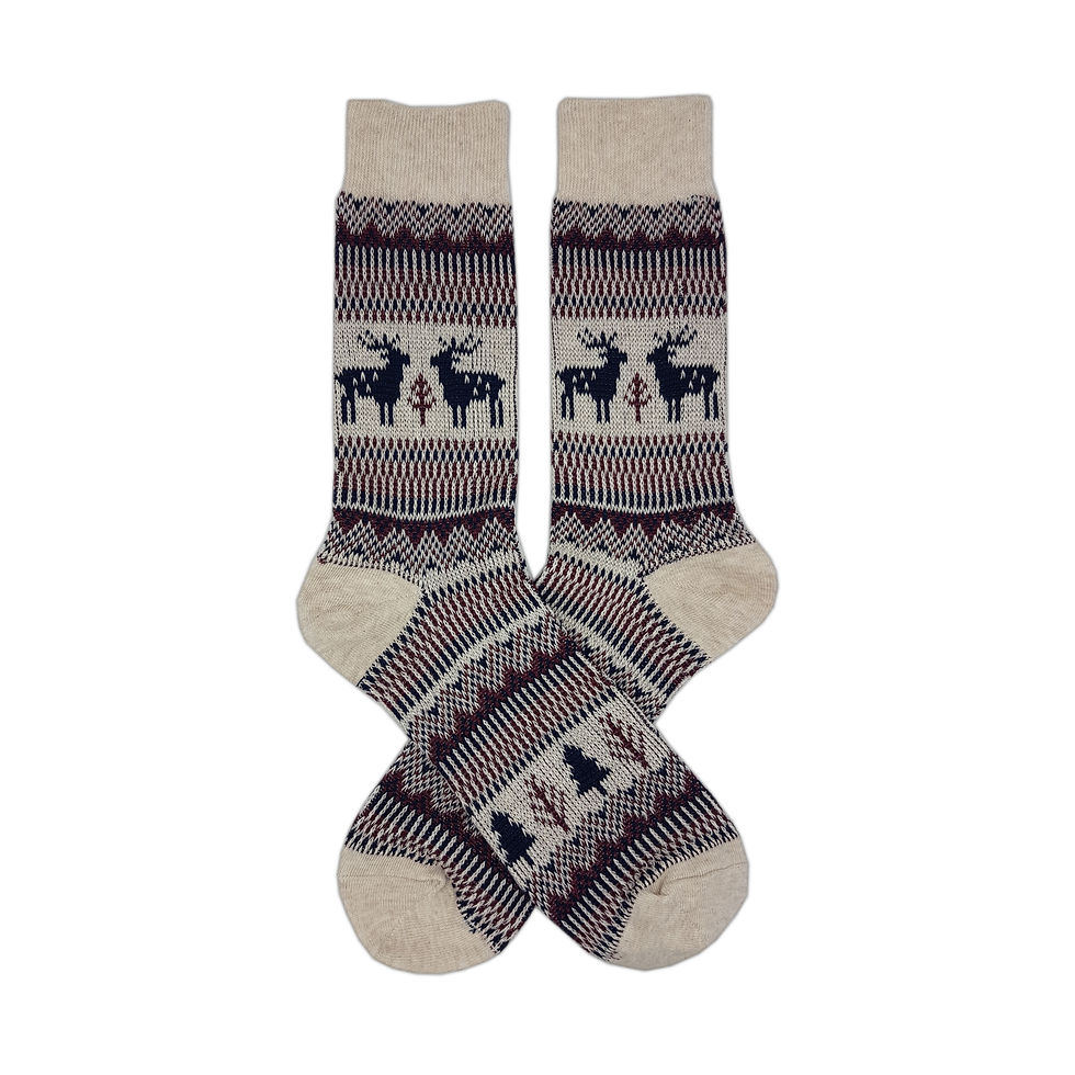 Jaquard Hirsch - Weissrot