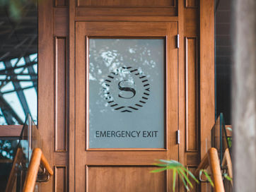 exit glass frosted door