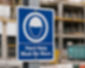 headgear signage for construction site