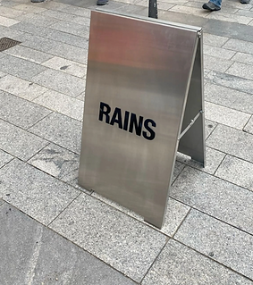 brushed metal pavement sign