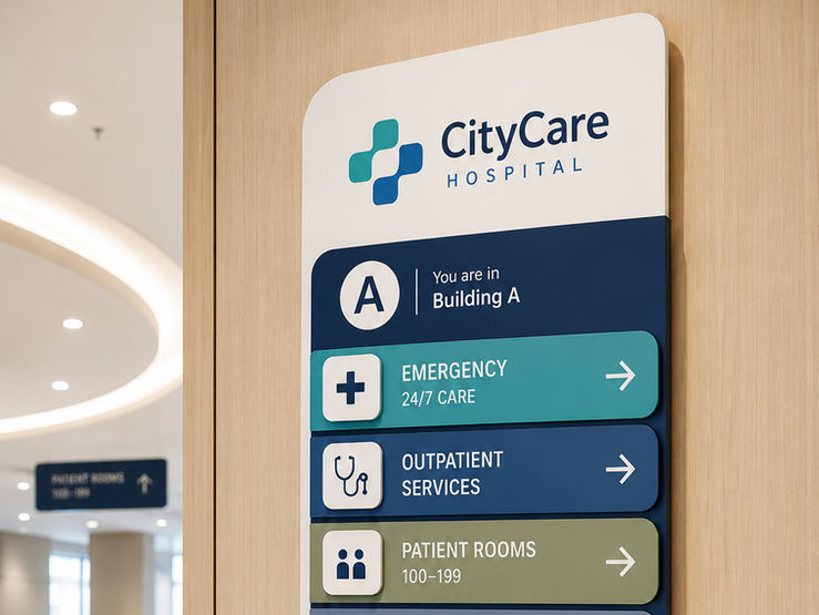 hospital directional signage