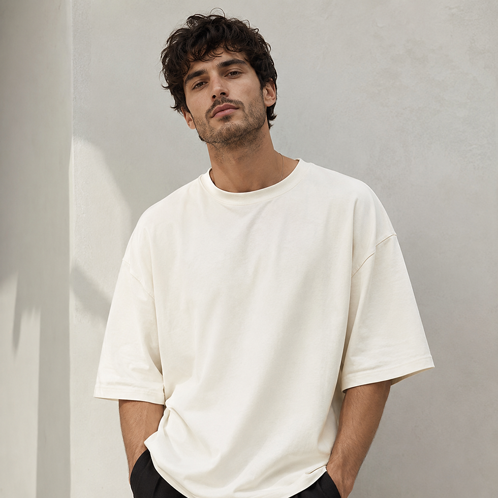 Thumbnail: Oversized T-shirts for Men-Offwhite