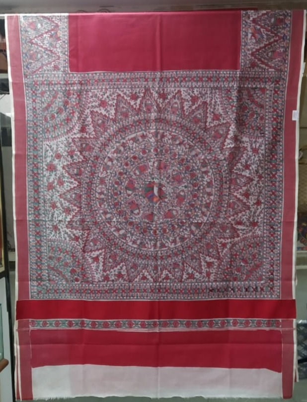 Kerela Cotton Madhubani Hand painted Saree