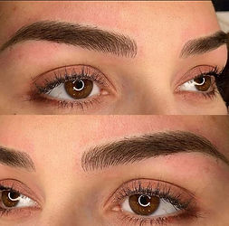 Microshading Brows Microshading eyebrows in Torrance, CA — soft powdered brow tattoo for a natural and defined look by Solange Beauty Salon & Ink.