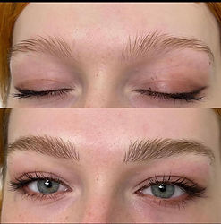 Microblading in Torrance, CA — natural hair-stroke eyebrow tattoo by Solange Beauty Salon & Ink, expert in permanent makeup.