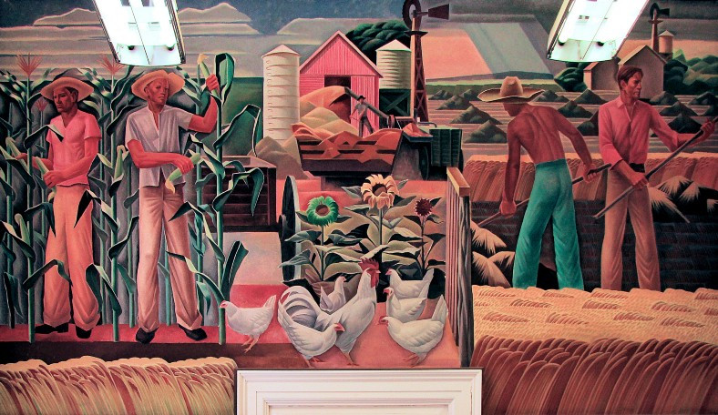 post office mural, Elgin, Texas. Farm workers