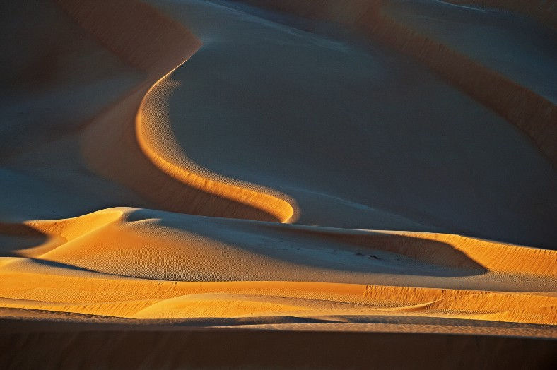 Desolate, golden, sand dune