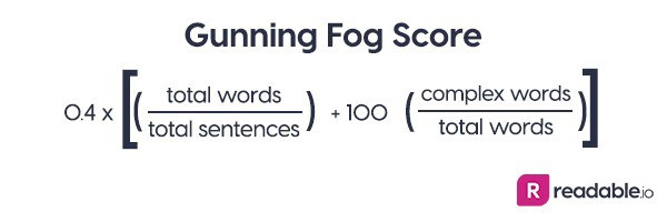 Formula for Gunning Fog Score