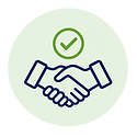 Handshake icon showing agreement or success