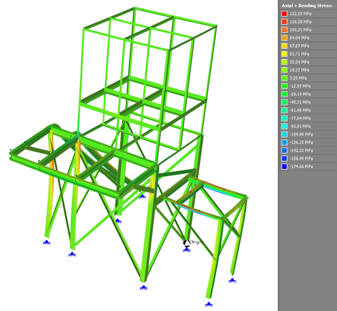 Stress Analysis results from Space Gass