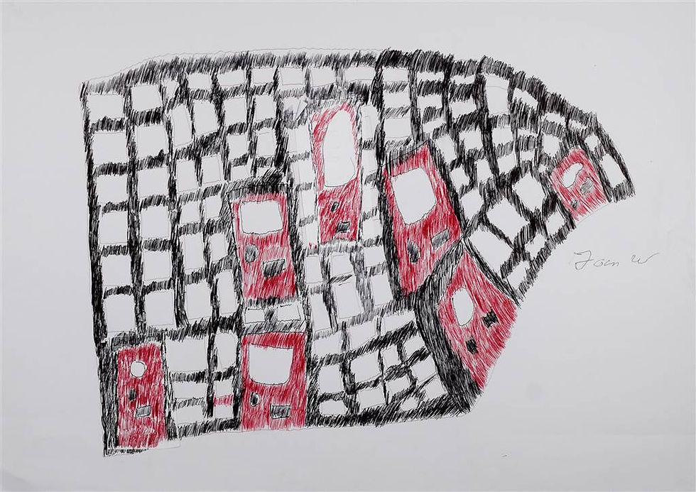 Jan Wuyts - gebouw met 7 rode deuren