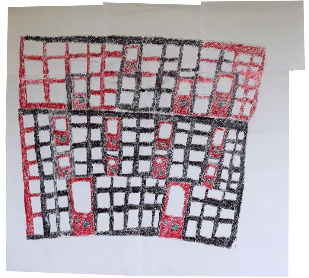 Jan Wuyts - zwart huis met rode deuren