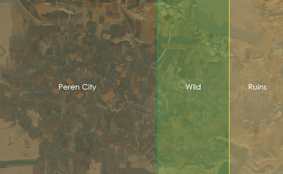 Later in GreedFall 2 production, we add Wild and Ruins areas, expanding the level