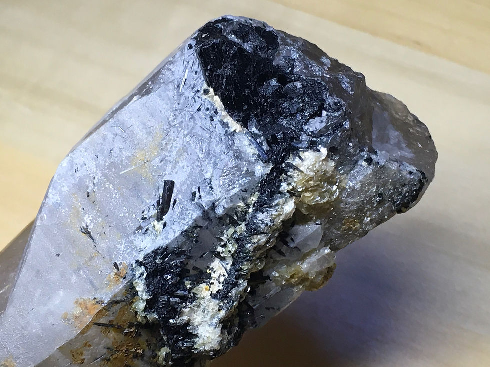 Thumbnail: Tourmalined Smokey Quartz Tessin Wand