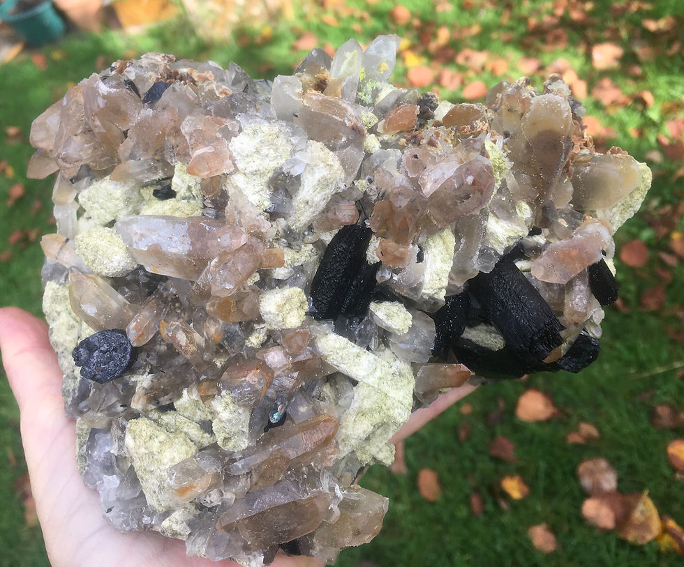 Thumbnail: Smokey Quartz / Black Tourmaline Cluster 