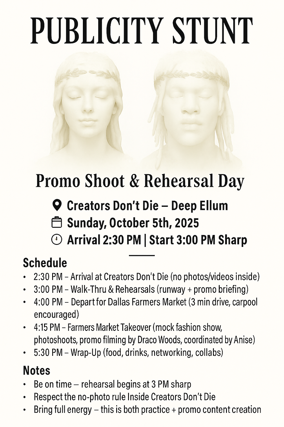 Publicity Stunt NATURAL ROOTS Promo Shoot & Rehersals