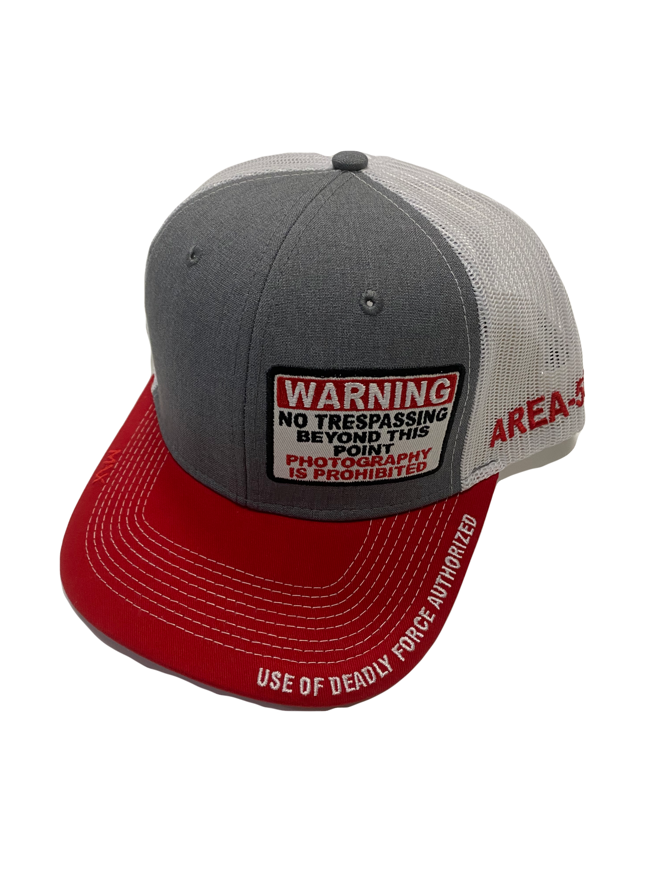 Warning Sign Patch Trucker Cap