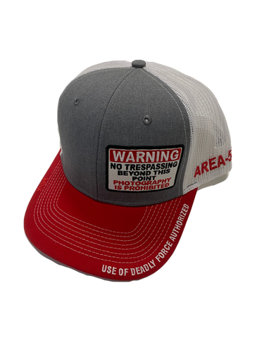 Warning Sign Patch Trucker Cap | area-51