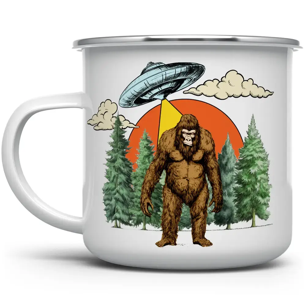 Bigfoot UFO Metal Mug 12oz