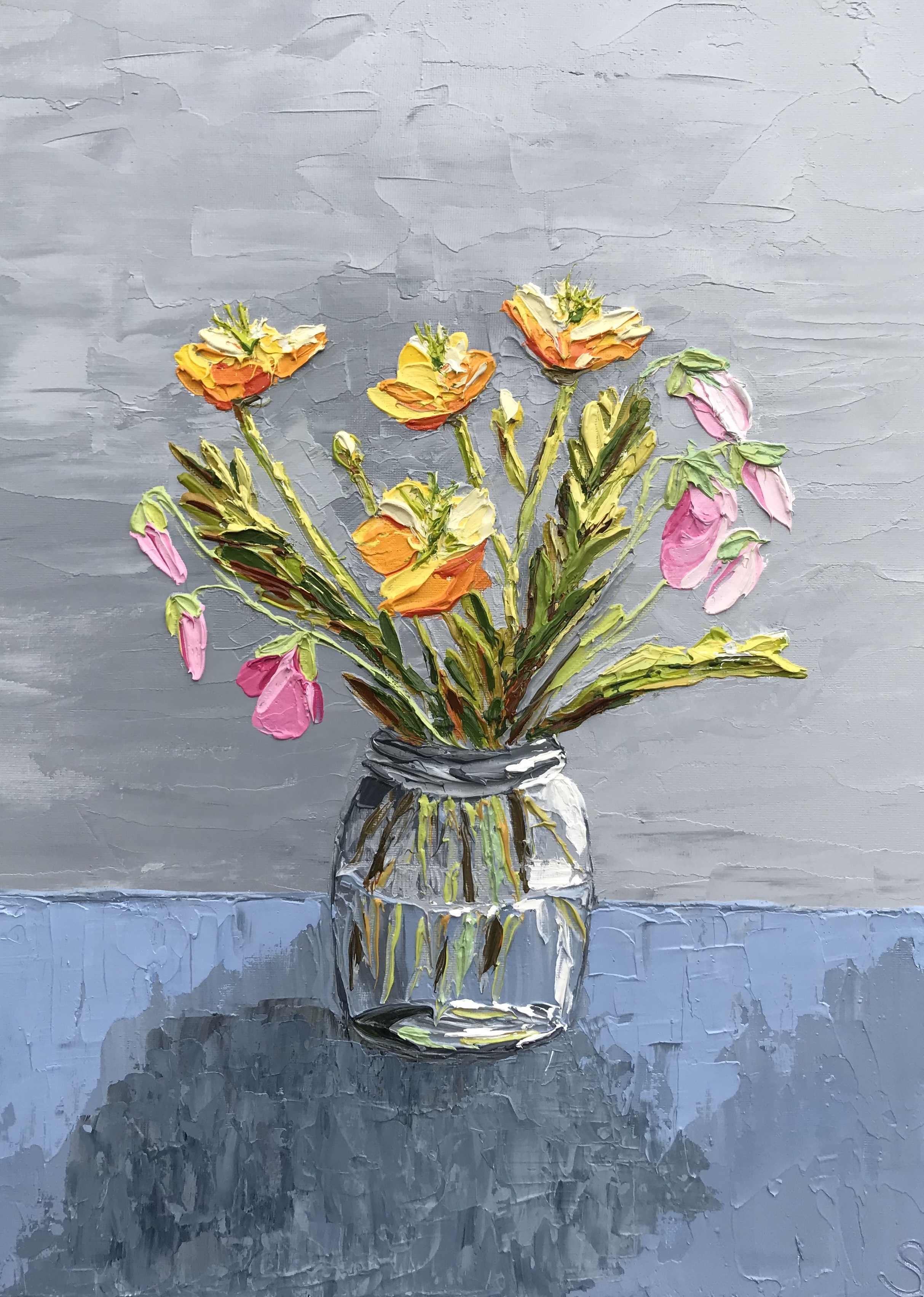'Flowers in a Jam Jar'
