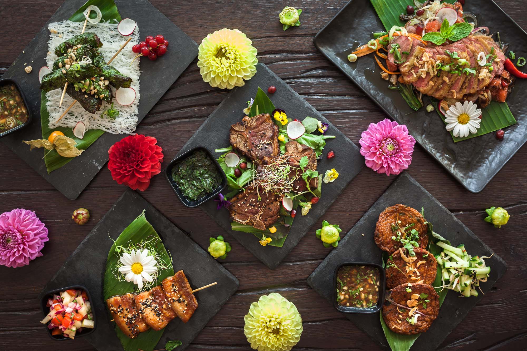 Arranged Food and Objects