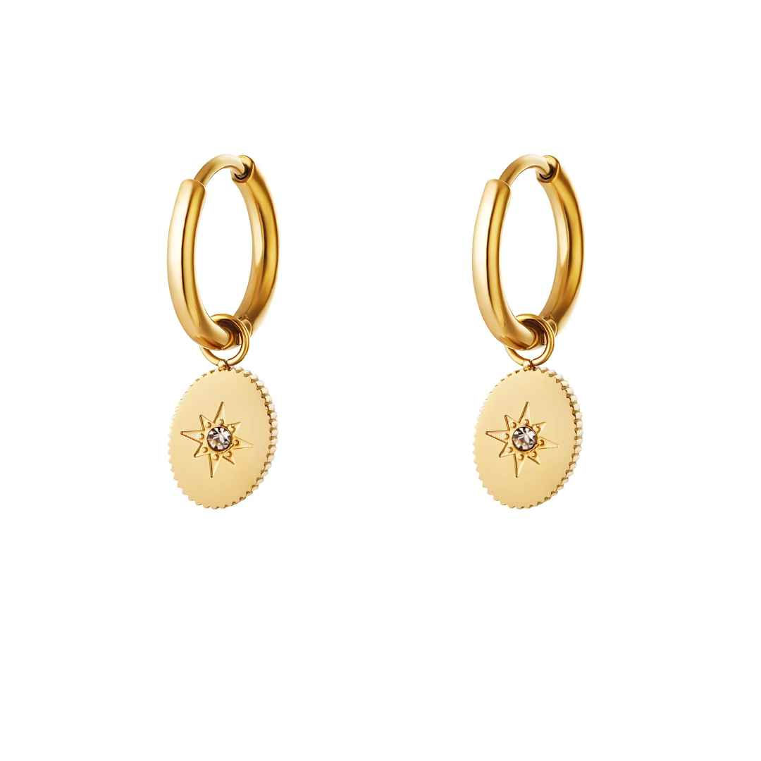 Ovaal Ster Oorringetje met Zirkonia van Stainless Steel | Goud & Zilver – Mijn Juweeltjes