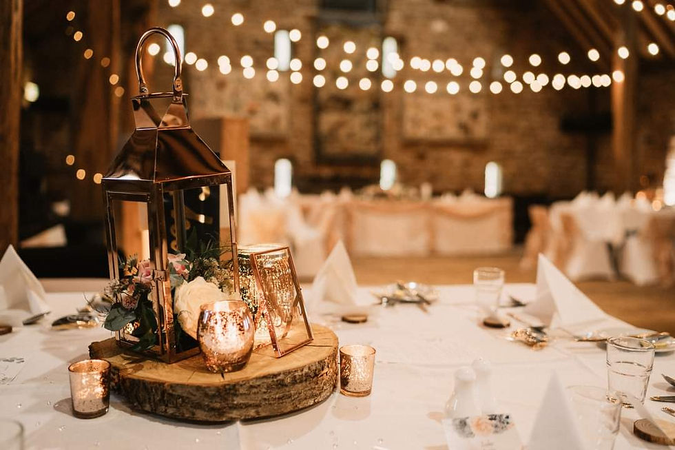 Rose Gold Mixed Quintet With Fresh Blush Pink & Ivory Florals With Greenery