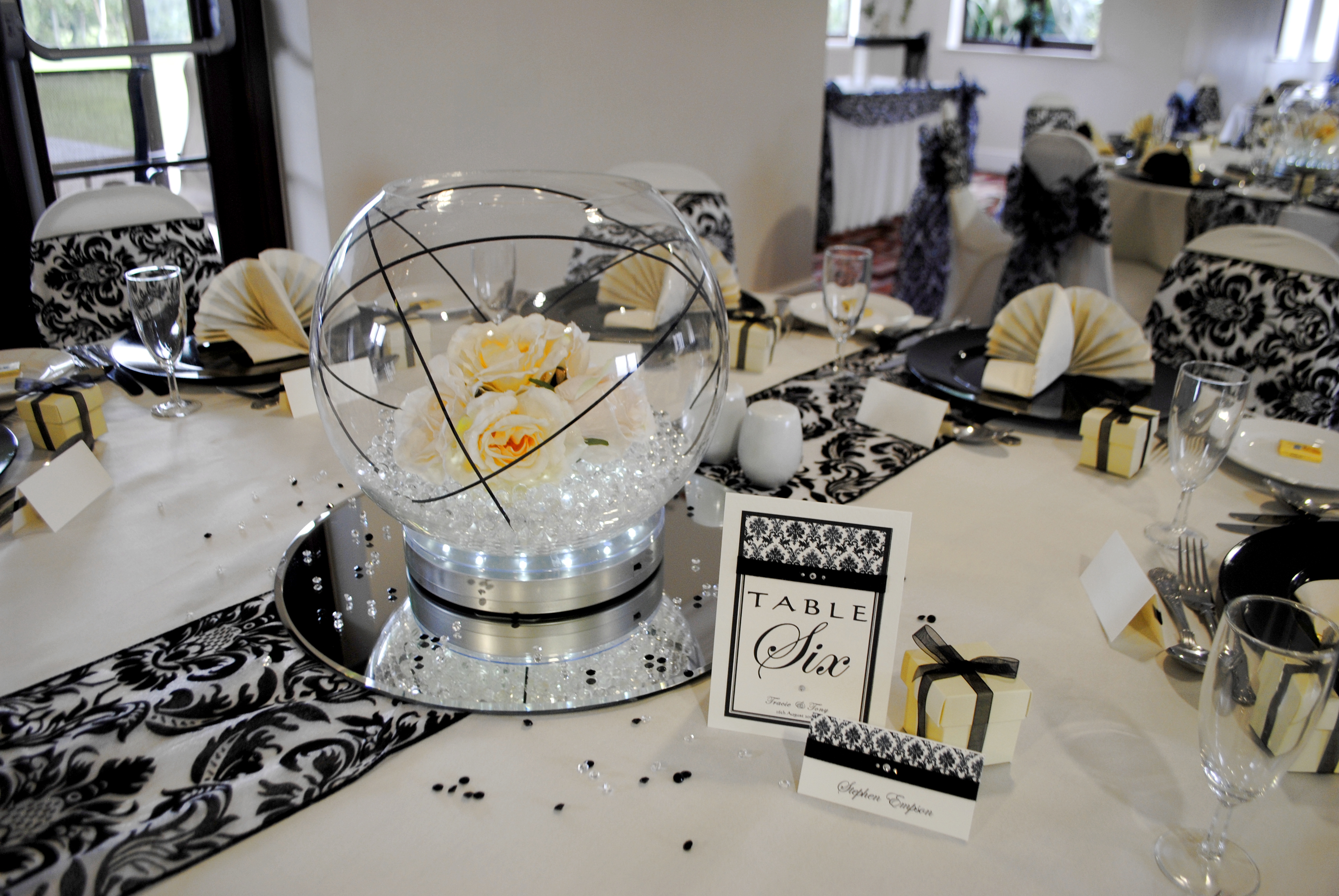 With Artificial Ivory Roses & Black Canes
