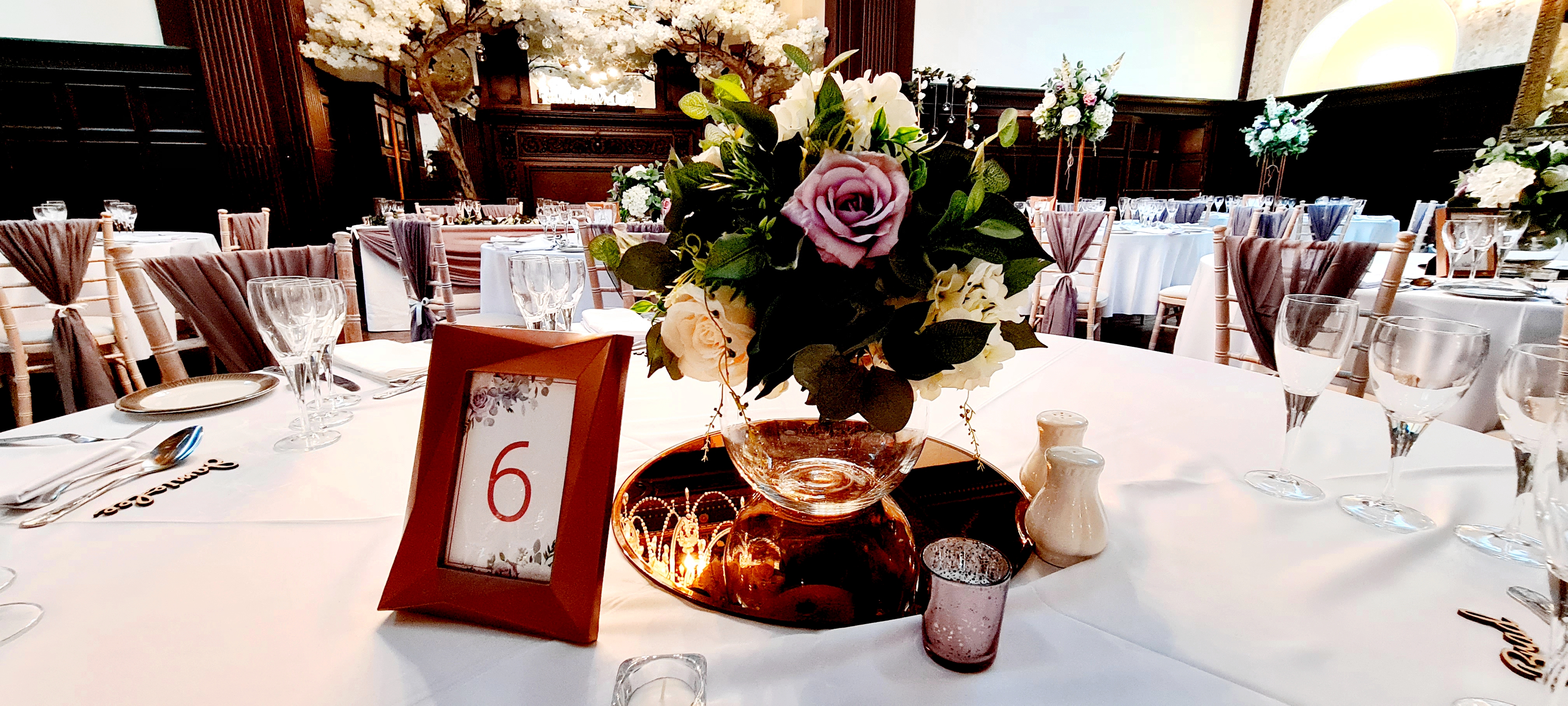 With Artificial Deluxe Ivory & Lilac Posies 