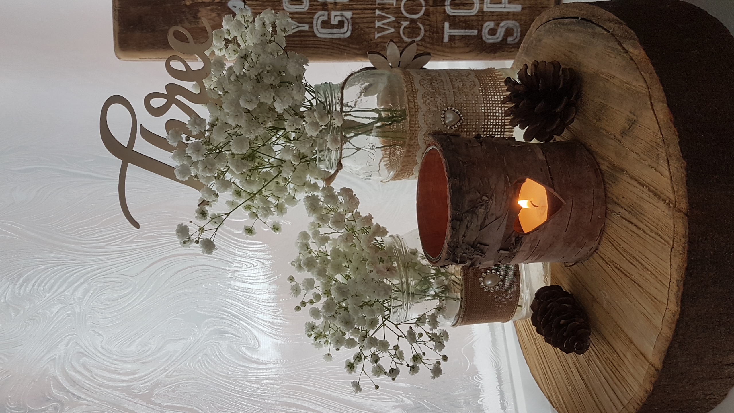 With Fresh Gypsophila