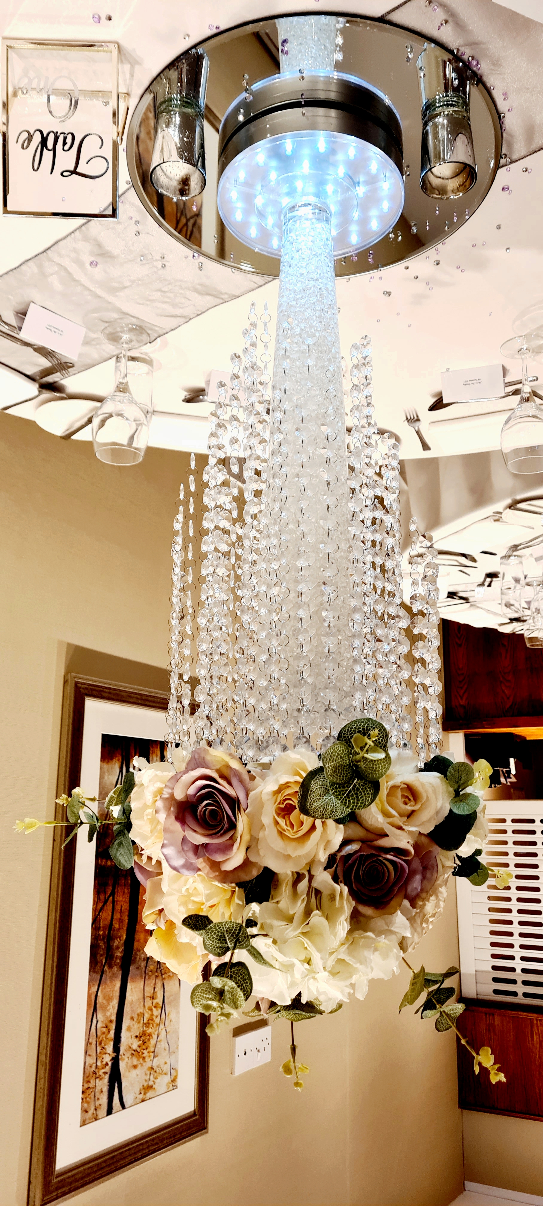 With Cream & Greenery Toppers & Lilac Rose Inserts