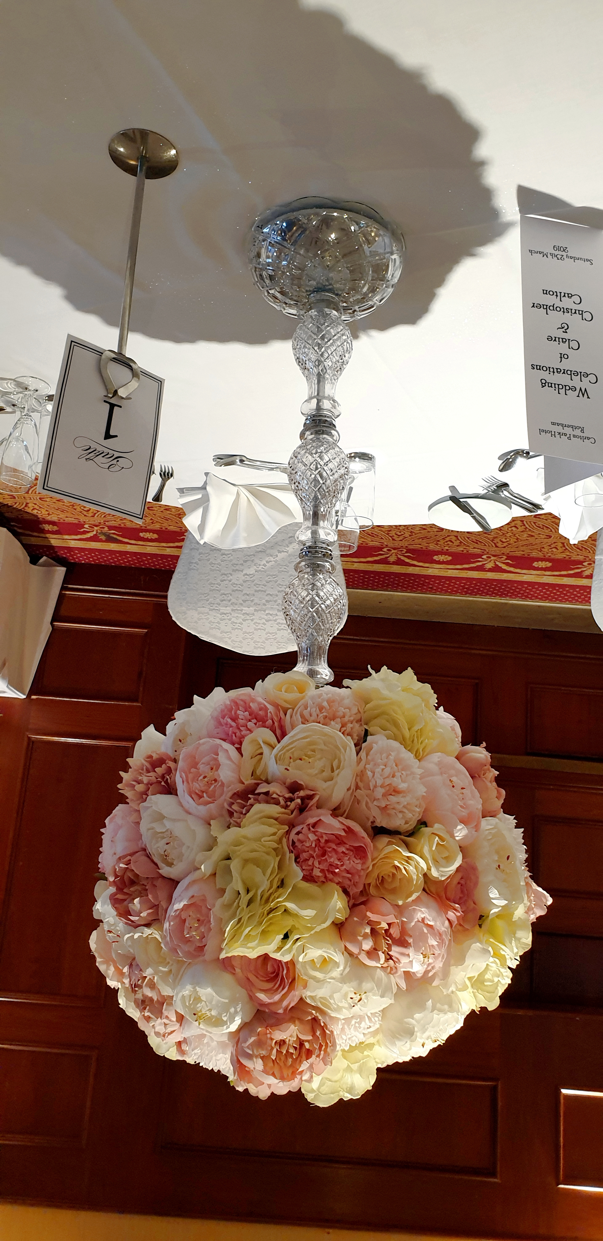Flower Bomb on Crystal Stem with Pink Accents