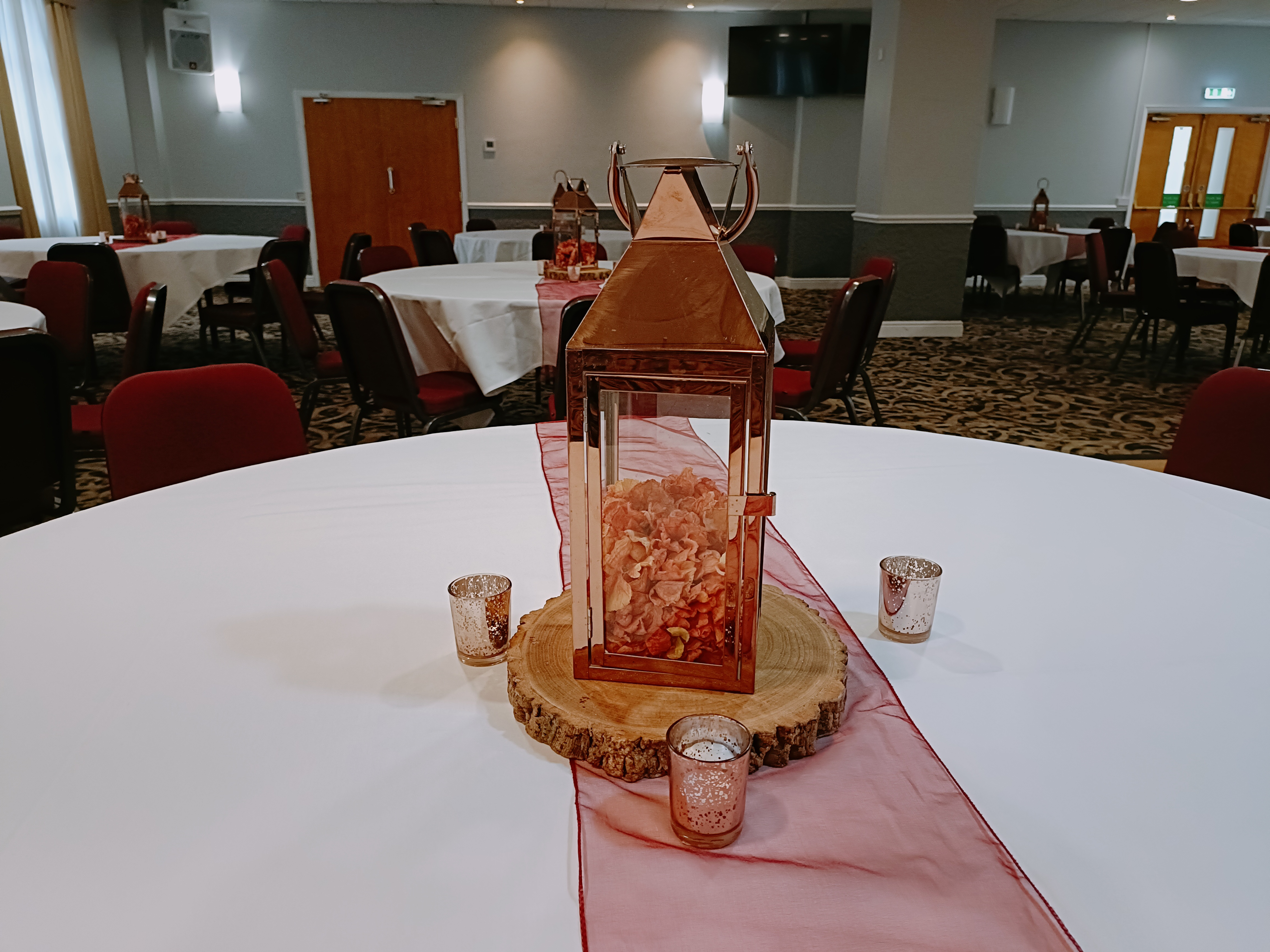 With Artificial Orange Hydrangea