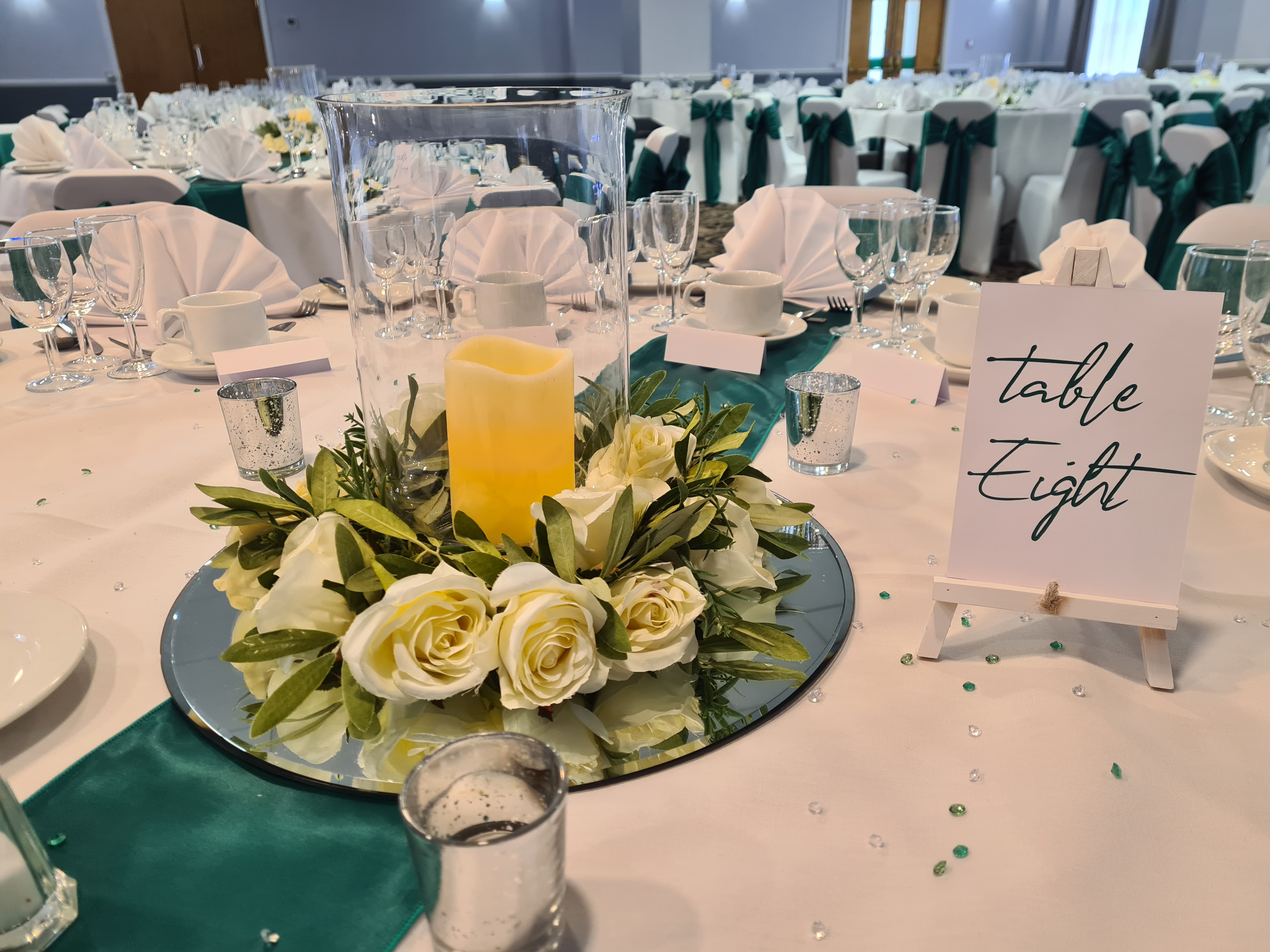 With Cream Rose Wreaths