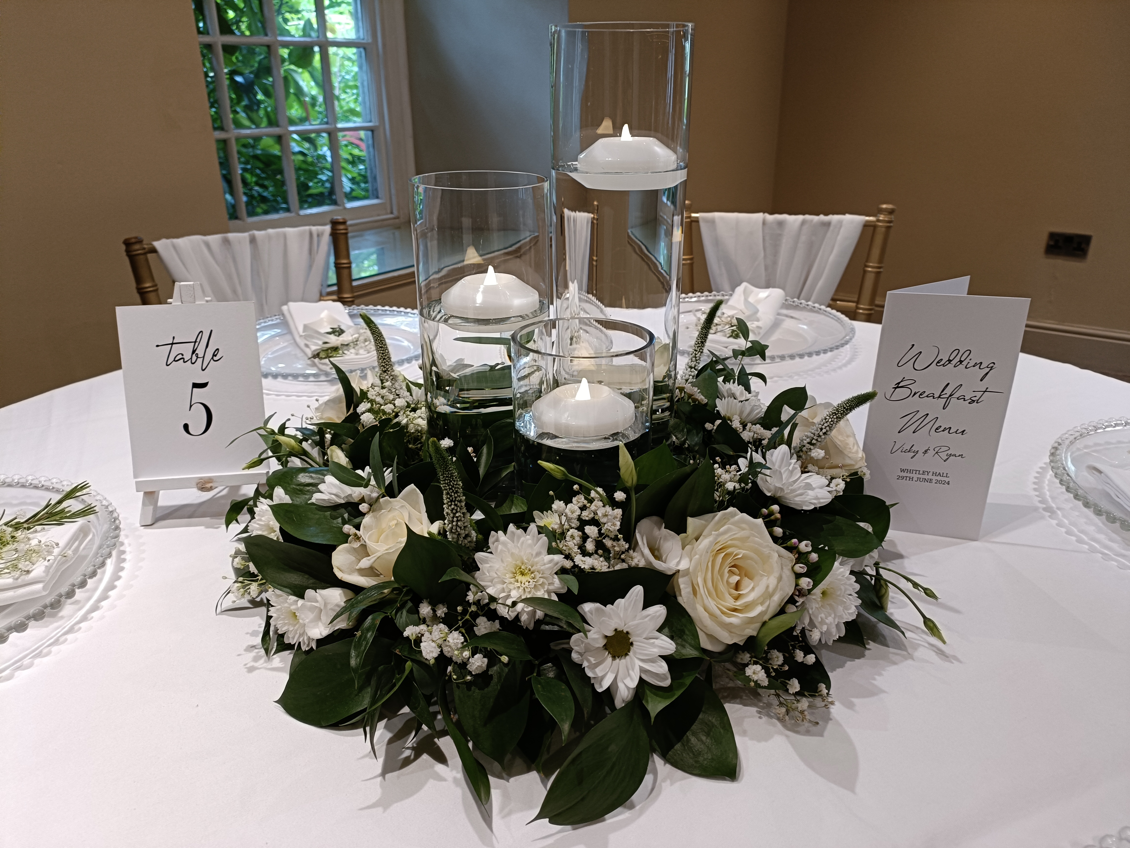 With Fresh Ivory & White Floral Wreath