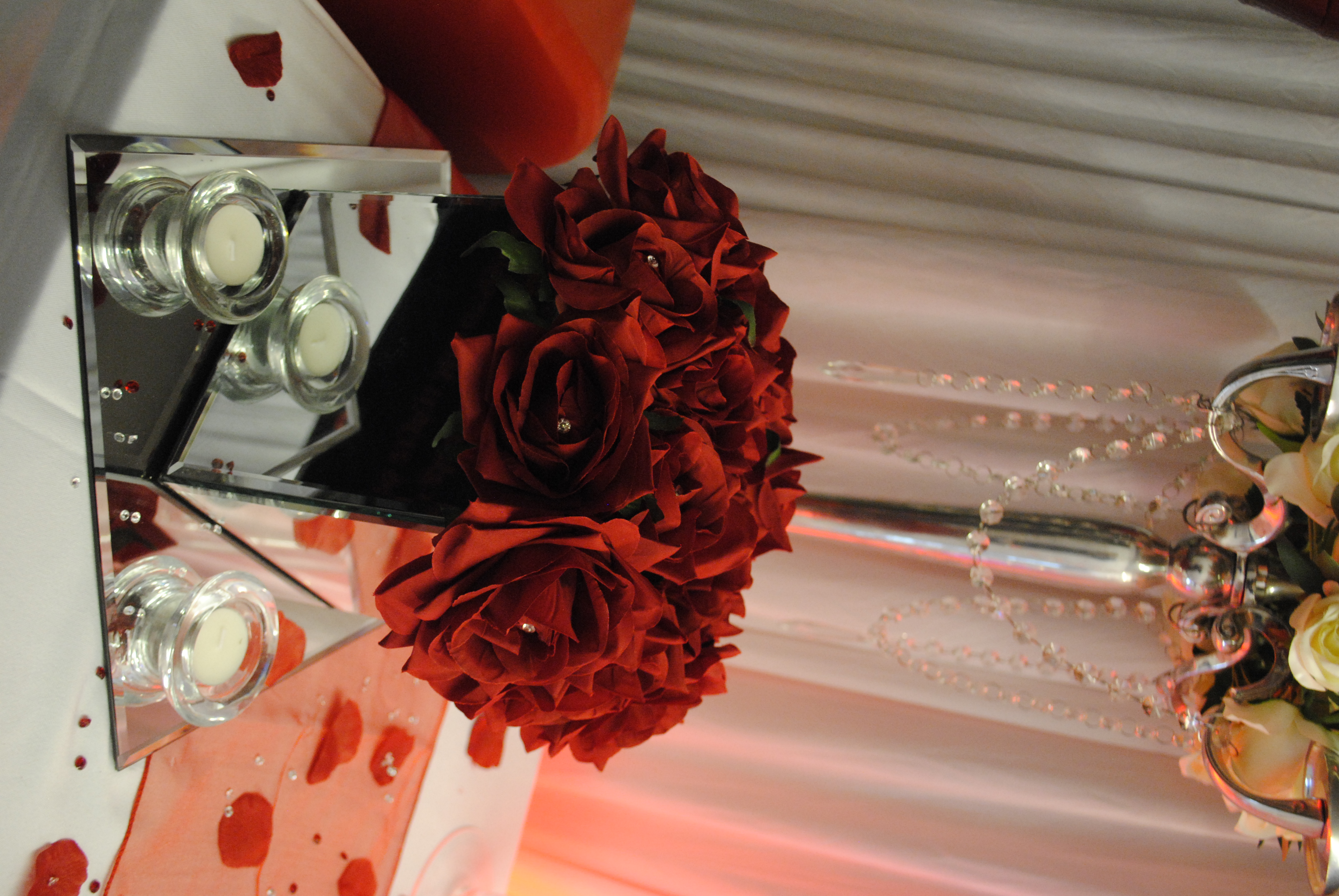 With Artificial Red Roses 