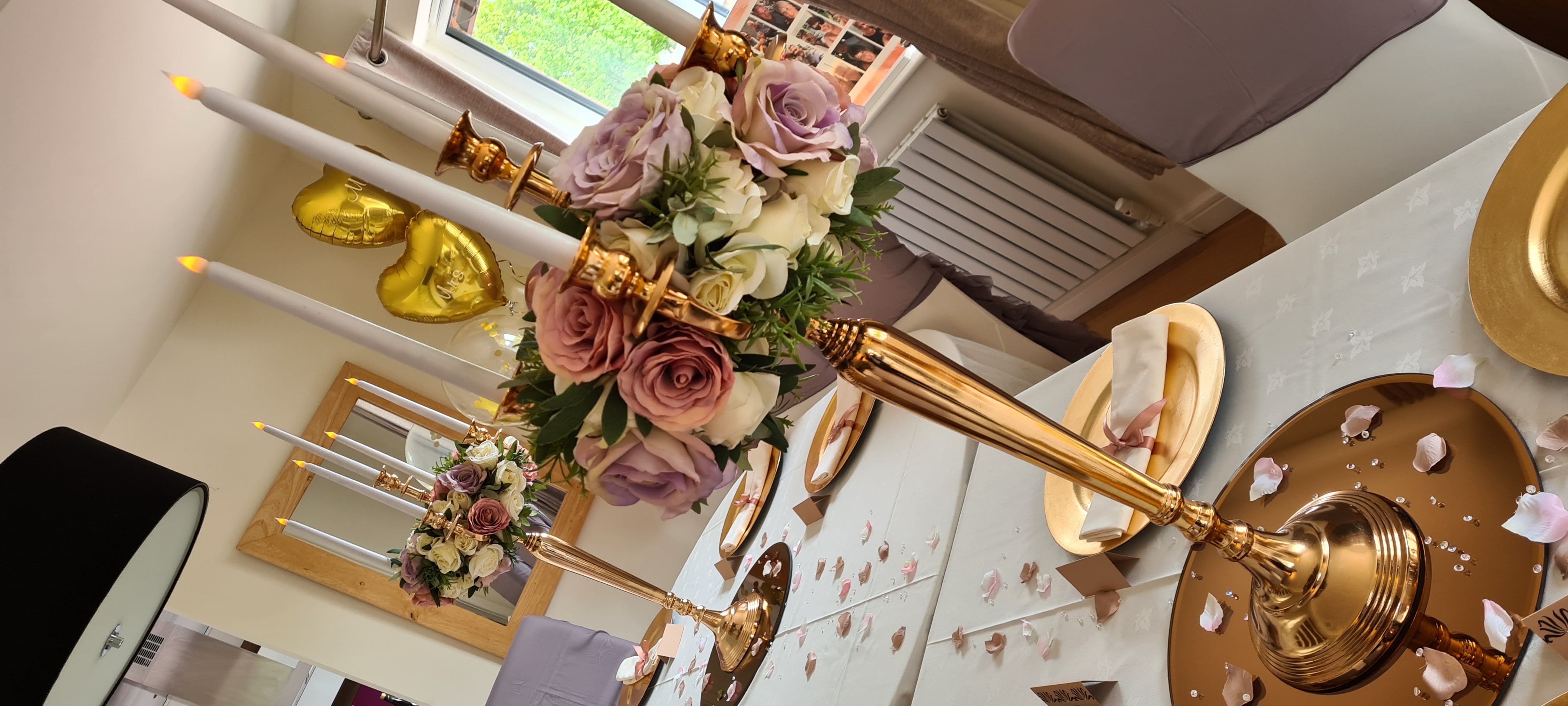 With Artificial Cream, Dusky Pink & Dusky Purple Rose Wreaths