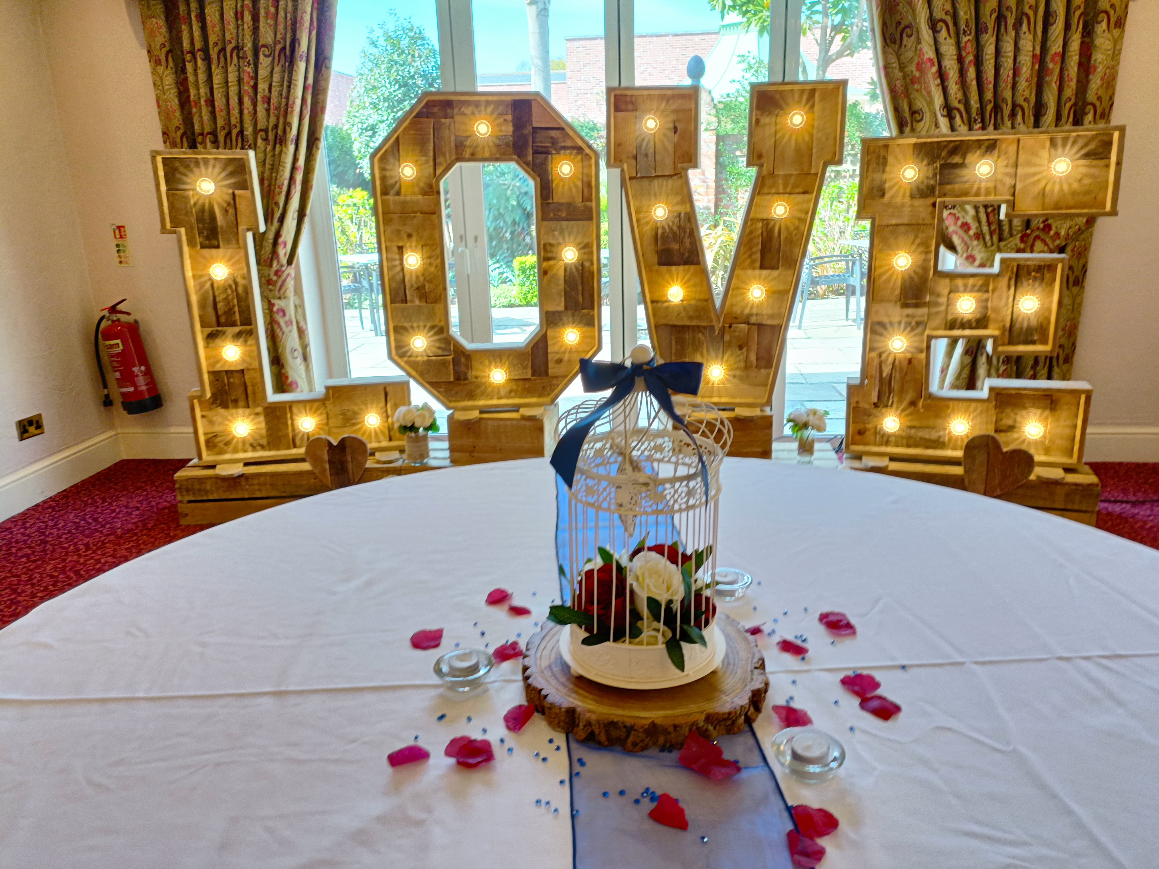 With Burgundy & Ivory Florals