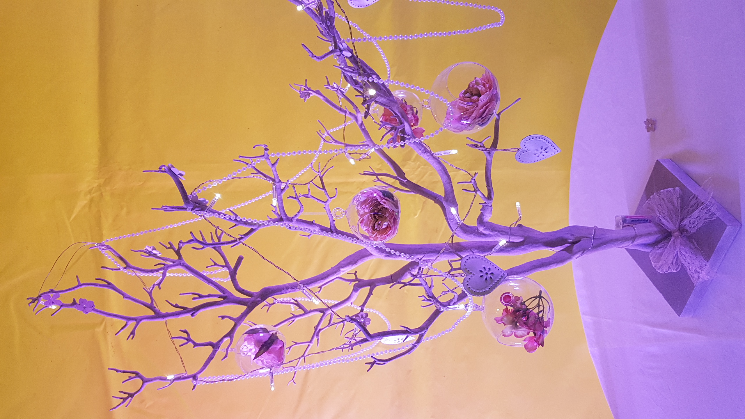 With Floral Hanging Glass Baubles