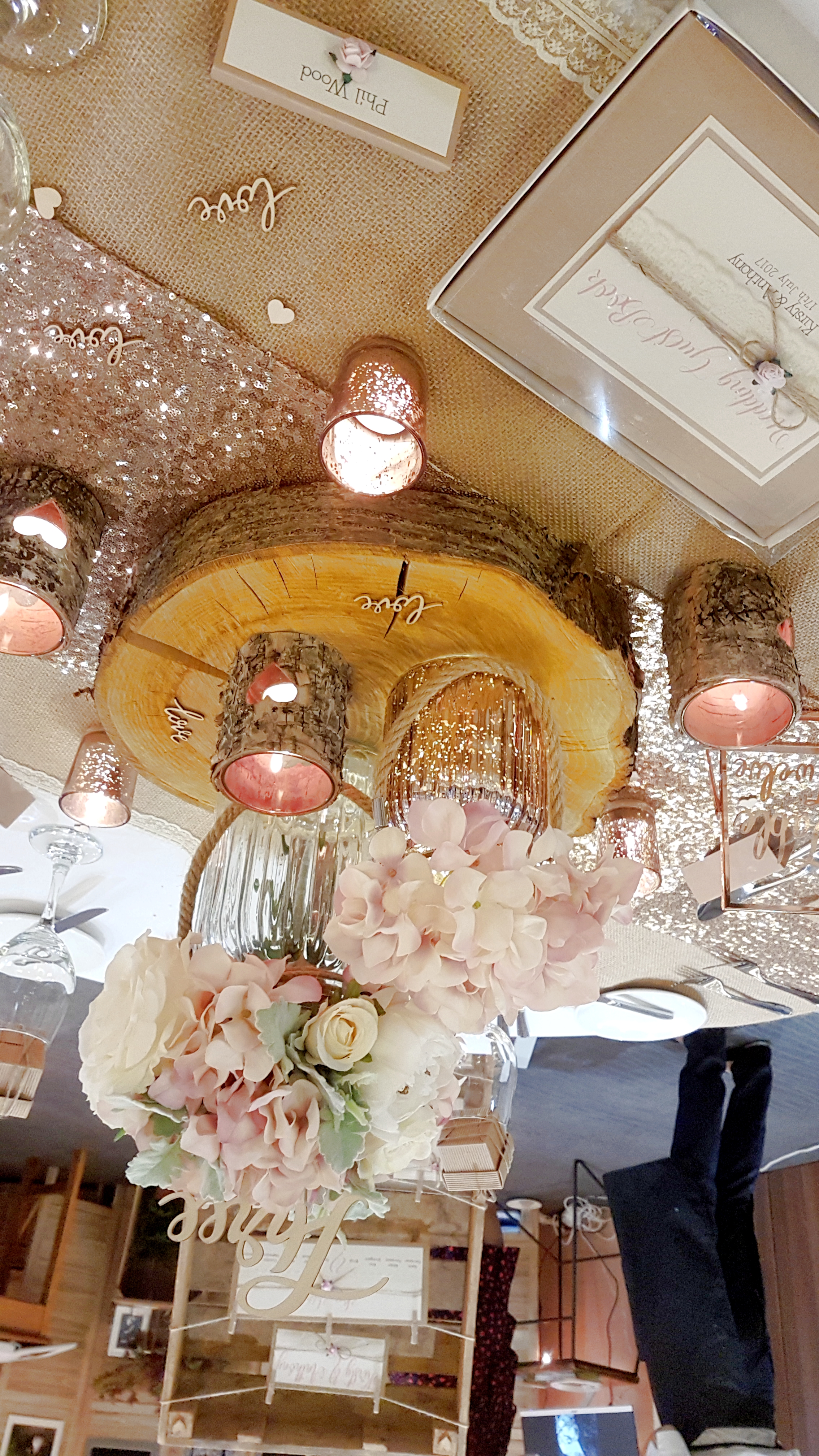 With Ivory & Blush Rose & Hydrangea.