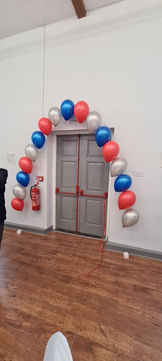 Single Pearl Arch in Blue, Red & Silver