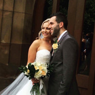 Fresh Peach & Ivory Rose & Gyp Bouquet