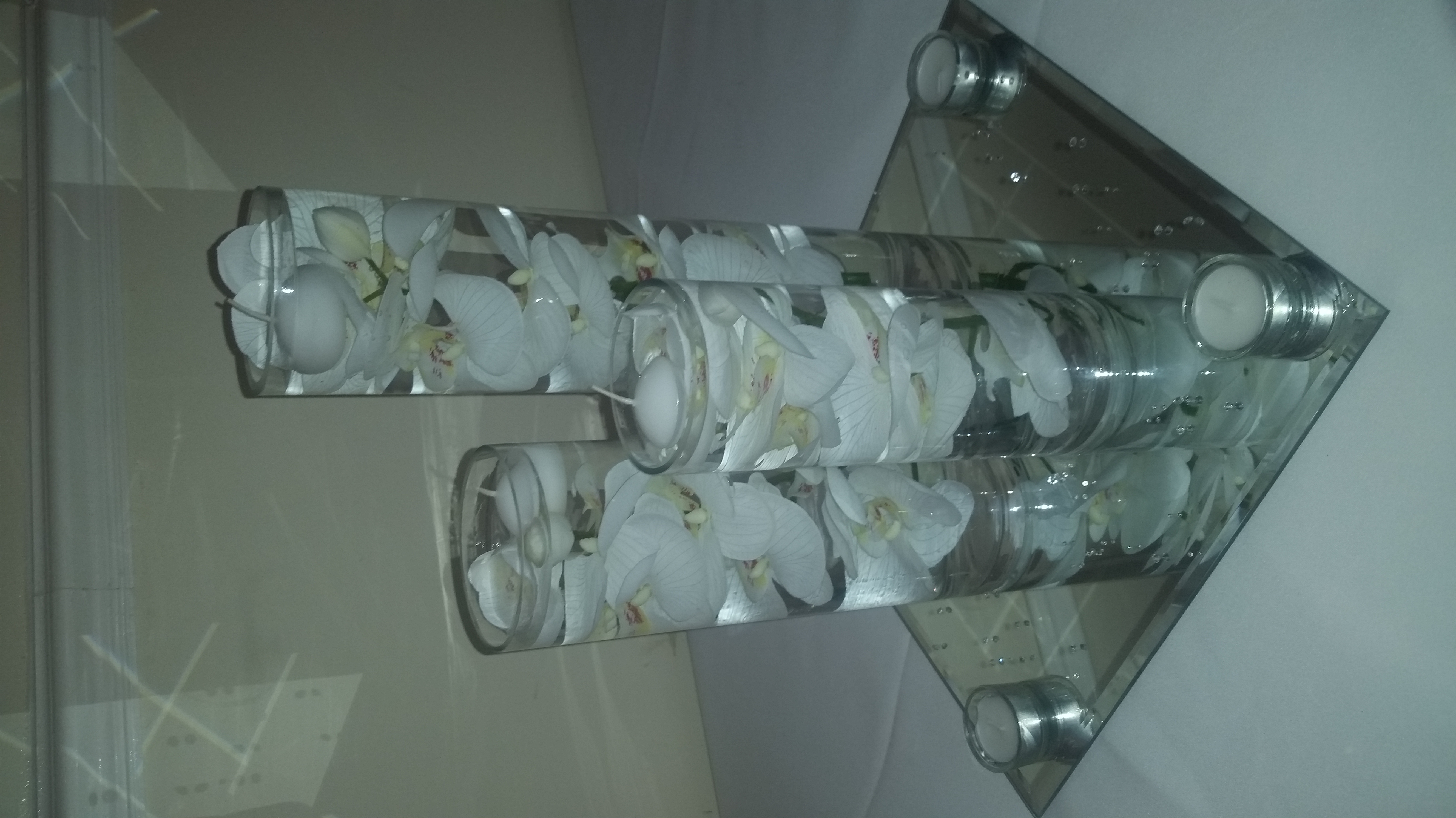 Trio of cylinder vases