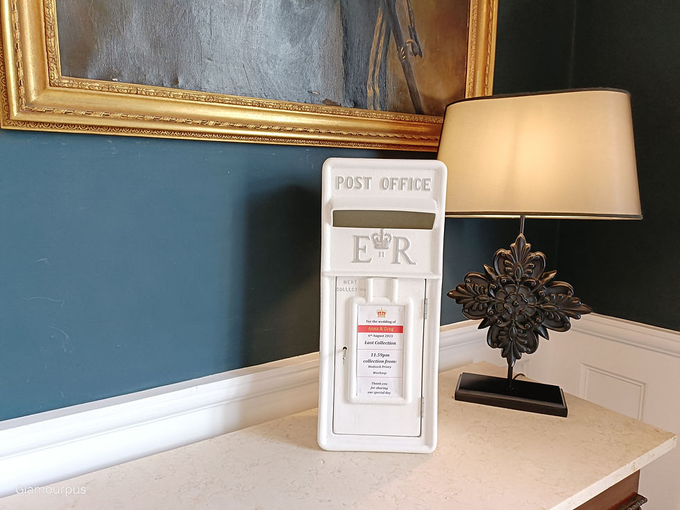 White Royal Mail Post Box Silver Font