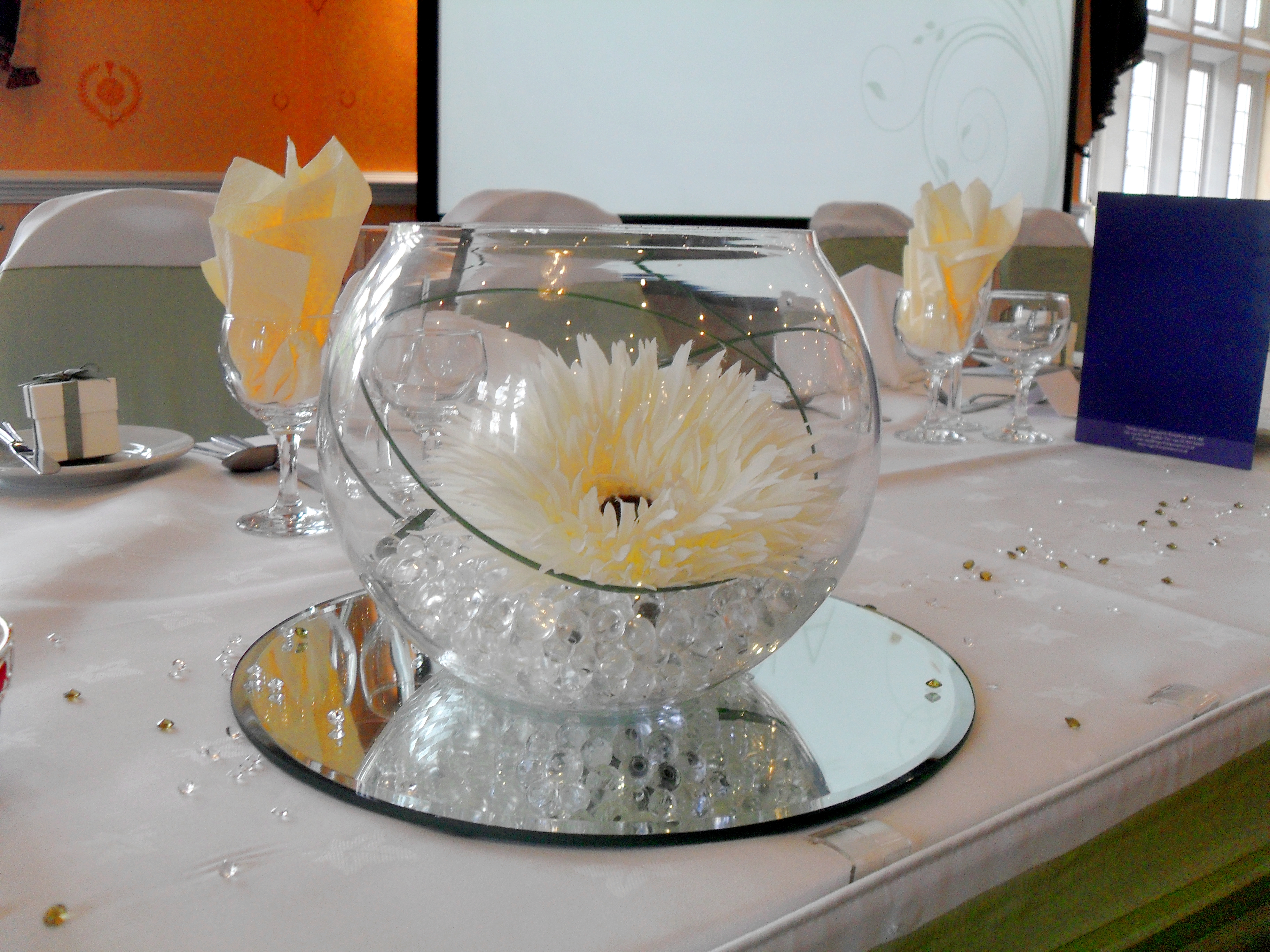 With Artificial White Giant Gerbera