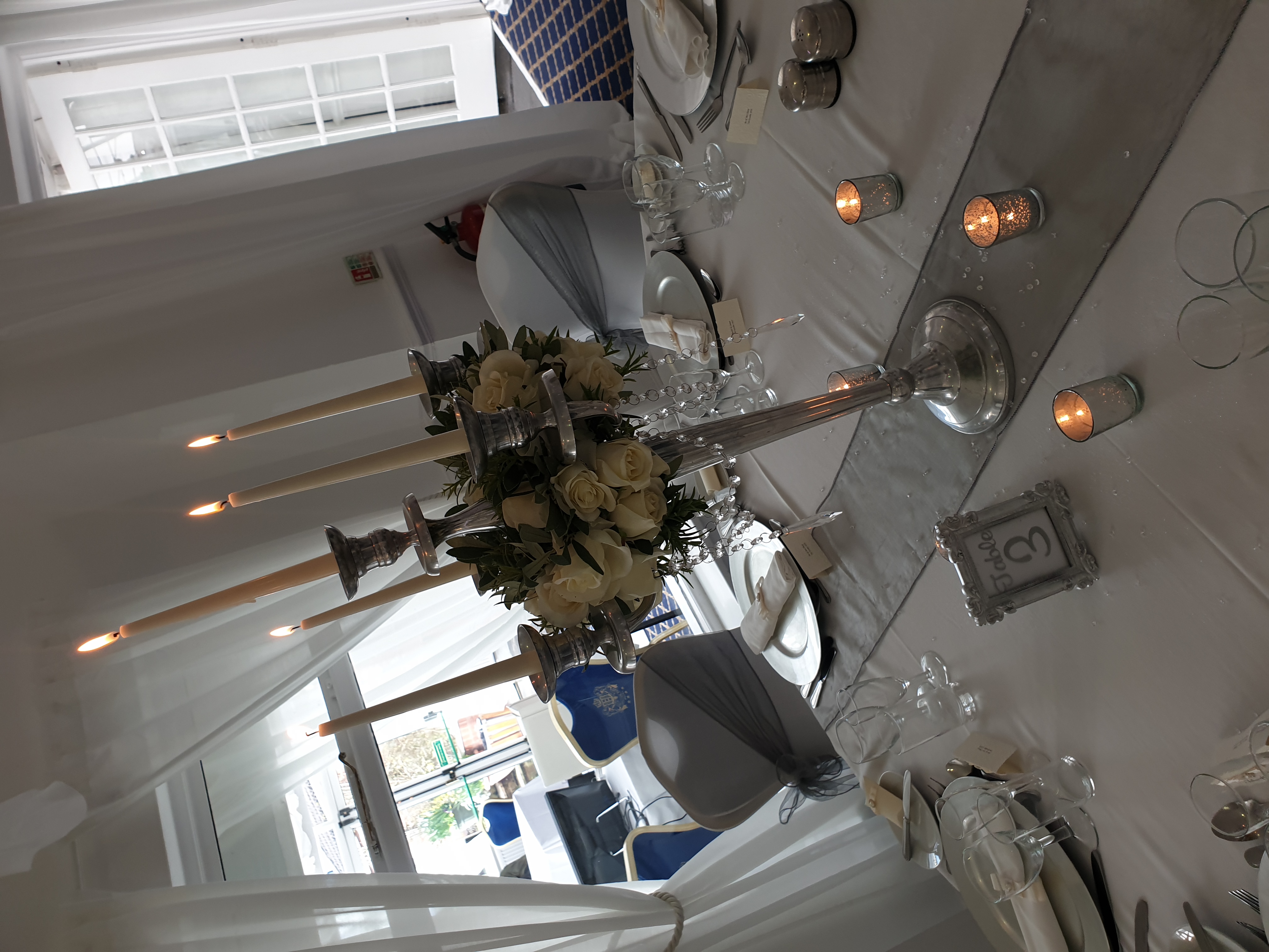 With Artificial Cream Rose Wreaths