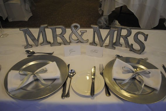 Silver Mr & Mrs Top Table Letters